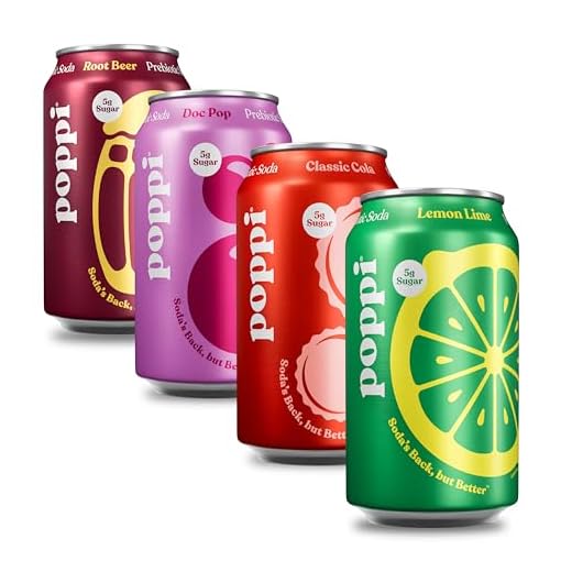 POPPI Sparkling Prebiotic Soda w/ Gut Health & Immunity Benefits, Beverages w/ Apple Cider Vinegar (Classics Variety Pack), 12oz (12 Pack)