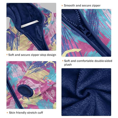 Pattern for Girls with Unicorns Girls Fleece Jacket Girls Fall Jacket Girls Zip Up Hoodie Girls Sherpa Jacket 2-10T3