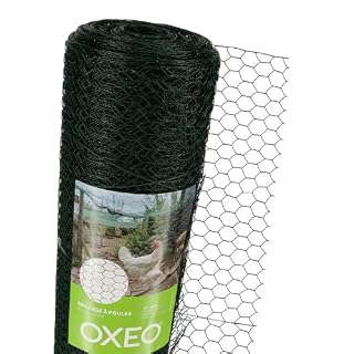Oxeo grillage à poule PVC vert 30 m, maille fine
