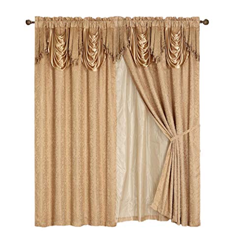 Luxury Dallas Jacquard Panel with attached valance 120