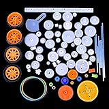 Quimat 78Pcs Plastic Gear Set with Various Gear and Axle Belt Bushings for DIY Car Robot Project QY17