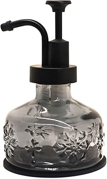 OCTMUSTARD,Glass Soap Dispenser for Kitchen and Bathroom Countertop, Smooth Action Pump Refillable Wash Hand Liquid, Dish Det