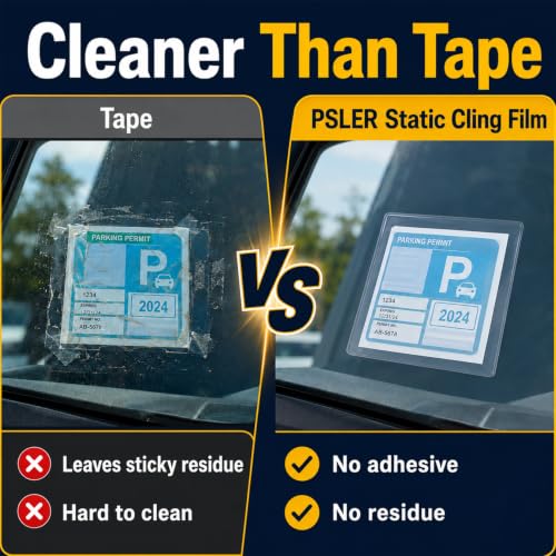 Image of PSLER Sticker Shield Windshield, Static Cling Window Film, 4x6 30 Pack
