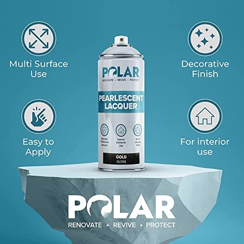 Polar Pearlescent Flawless Lacquer - Silver - 400ml - Decorative Pearl Finish - Ideal For Ornaments & Furniture - Metallic & Rigid Plastic - Excellent Durability - Resistance To UV & Colour Fade