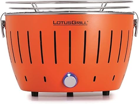 LotusGrill Singlegrill Tangerine Orange G-OR-280 (Diameter 26 cm) USB Connected