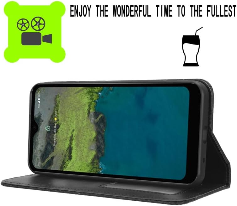 Miniatura 2 de Funda tipo cartera para Zte Blade A53+Zte Blade A53 Plus (6.52 pulgadas), funda de cuero tipo cartera para teléfono con cierre magnético, ranuras