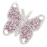 🌸 【RHINESTONES Y ADHESIVO HOT MELT TRANSPARENTE】 Estos parches de tela de diamantes de imitación de mariposa están hechos de diamantes de imitación, que son hermosos y suaves. Hierro de mariposas en parches decorativos con detalles hermosos y delicados. Los parches de apliques para planchar son una forma divertida y sencilla de personalizar sus prendas.