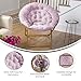 EMMA + OLIVER Ersa Oversize Folding Saucer Chair - Dusty Purple Faux Fur Moon Chair - Soft Gold Metal Frame - 38