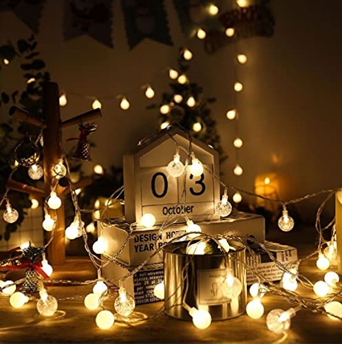 Plug In Globe String Lights, 16Ft/10M 50 Led Warm White Decorative Fairy Lights For Party Anniversary Birthday Wedding Christmas Indoor Outdoor Decoration #TOP1