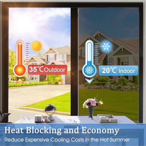 image for Coavas One Way Privacy Window Film,Daytime Window Tint for Home, Refle