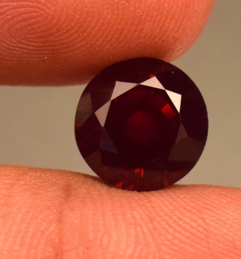 Grenat naturel à facettes 8,96mm, pierre précieuse ronde d'exception pour bague et collier - 4