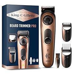 Idea Regalo - King C. Gillette RASOIO ELETTRICO BARBA PRO, Selettore di PRECISIONE, CURA BARBA UOMO, 40 IMPOSTAZIONI Di LUNGHEZZA, LAME Rasoio Affilate, PETTINI Regolatori, TESTINE Lavabili