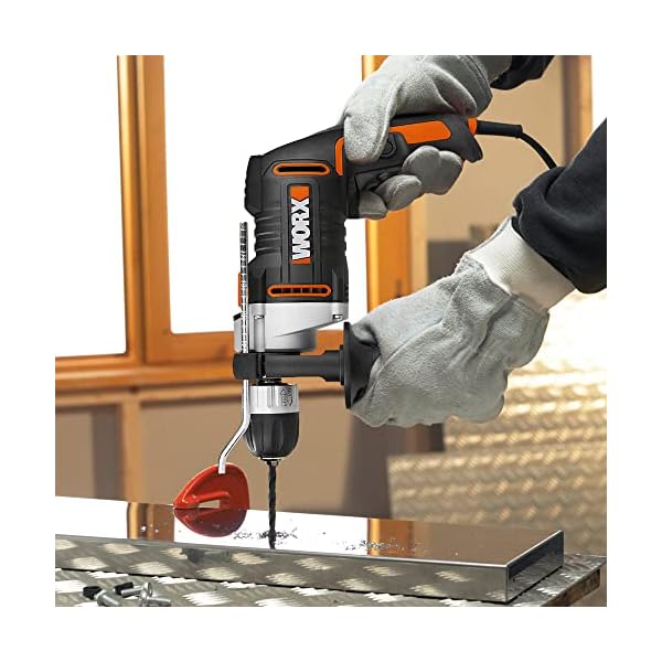 WORX WX318 Schlagbohrmaschine 810W mit robustem Metall-Getriebegehäuse, stufenloser Drehzahlregulierung, Tiefenanschlag, Schnellspannbohrfutter uvm. – Exaktes Bohren in Holz, Beton & Stahl – Bild 6