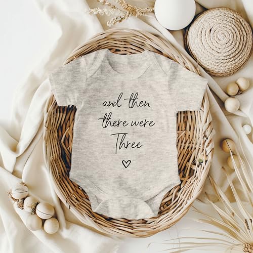 Adorable "Then There Were Three" Pregnancy Announcement Infant Bodysuit for Grandparents and Family - 0-3 Months, Natural Cotton - Image 2