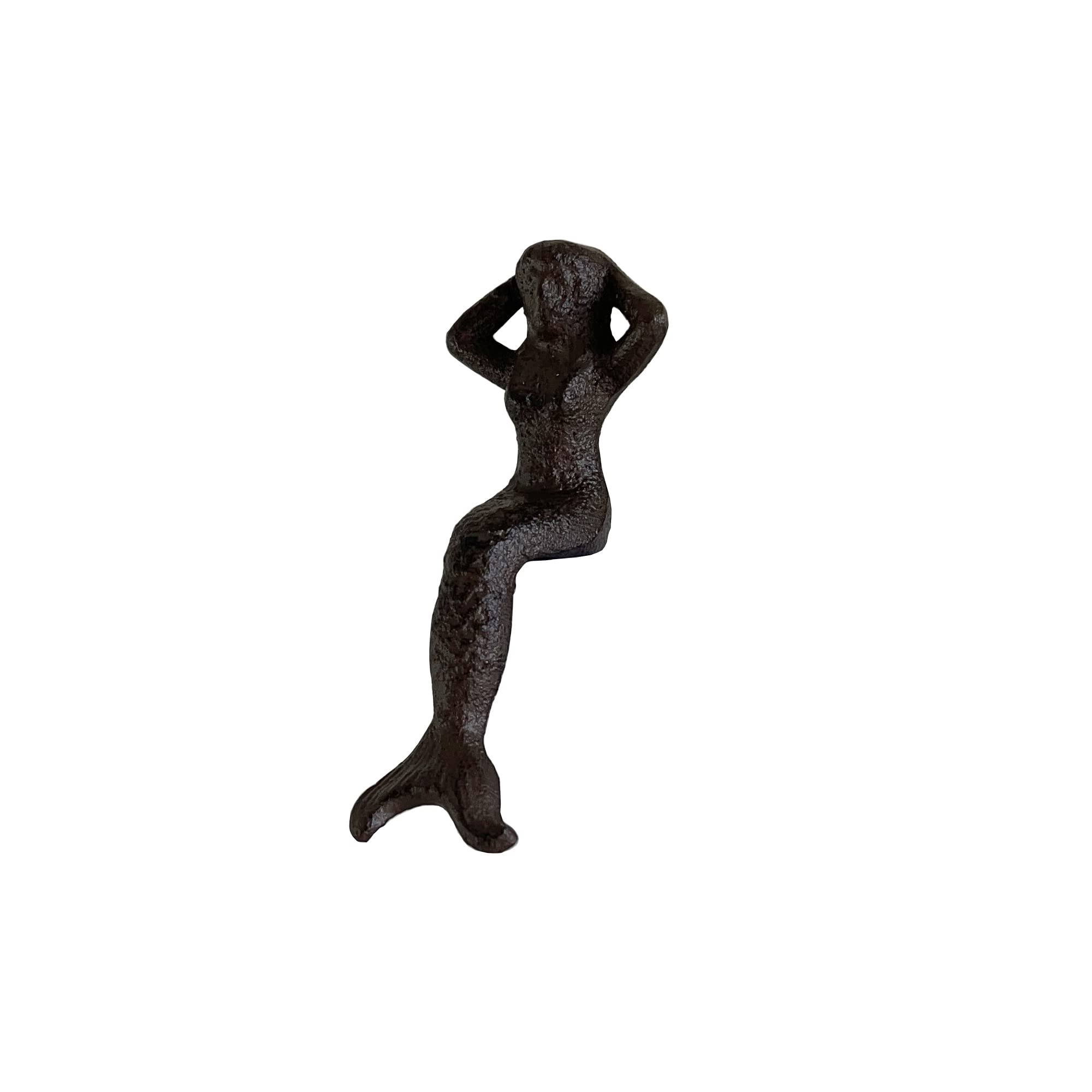 Alfie Francis Brown Miniature 12Cm Mermaid Ornament Figurine Cast Iron Statue Home Decor Garden Outdoor Bathroom