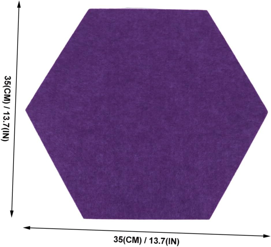 jojofuny 10pcs Three-Dimensional Message Board White Colors School Hexagon Wall Display Board Pads Decor First Black Large Baby Board for Wall Home Office Product Purple Felt