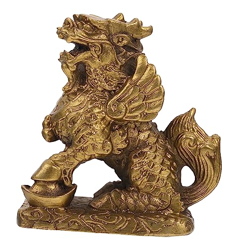 Statue de Kylin en cuivre doré décoration de table luxe ZXQUEGF