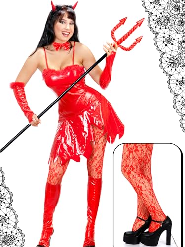 Image of Bencailor 3 Pairs Halloween Women Fishnet Stocking Tight Legging Black Stockings Small Hole Pattern High Pantyhose Waist Lace