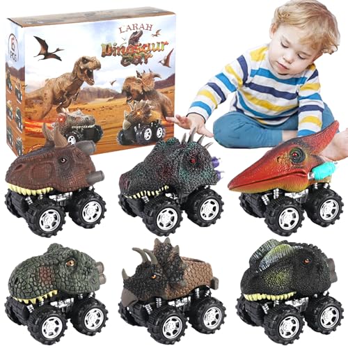 AUNGCSHE 6Pcs Coches Dinosaurios Juguetes, Dinosaurios Juguetes, Temática de Dinosaurios, Pascua, Cumpleaños y Navidad