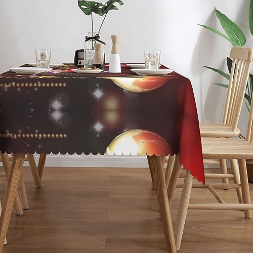 Nappe rectangulaire Merry Christmas lavable 137x183 cm