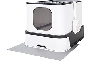 RIZZARI Large Enclosed Cat Litter Box: Anti-Splashing, Top Entry with Lid