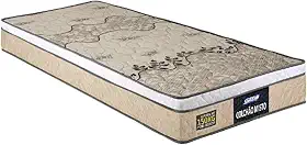 Colchão Solteiro Espuma D33 Fort 88x188x21cm Bege/Branco - Suporta até 150kg por Pessoa