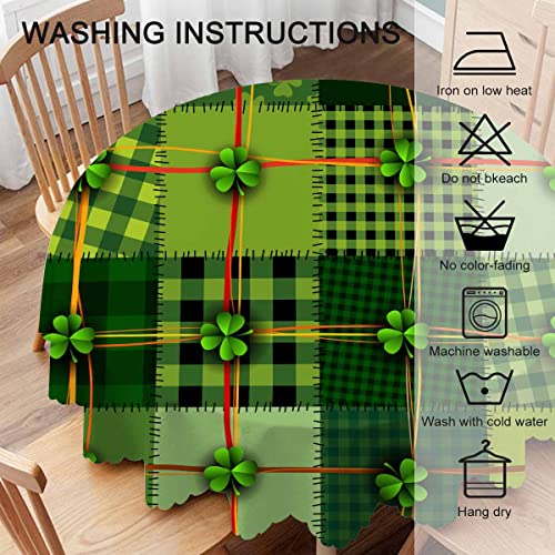 Aoyego Celtic Clover Round Tablecloth 60 Inch Table Cloth Patchwork St.patrick's Day Tablecloths For Round Tables Small Round Tablecloth Table Cover For Outdoor #TOP3