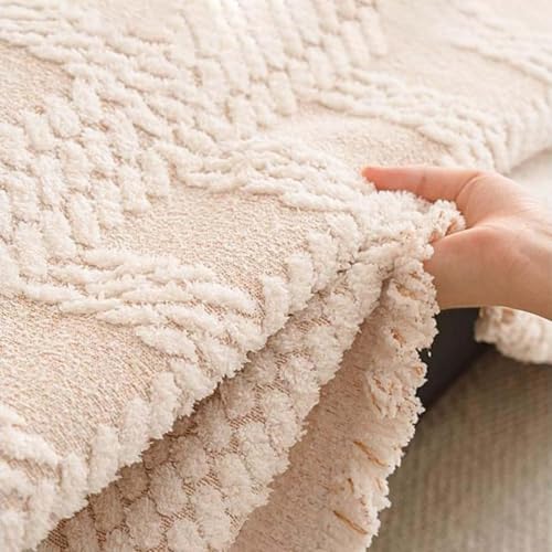 Couverture de canapé grand format en chenille douce style moderne