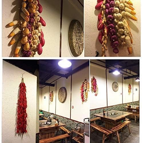 10er-Pack Simulation künstliches, lebensechtes, gefälschtes Gemüse, künstlicher Knoblauch,rote Chilischote,gefälschtes Gemüse,hängendes Seil,Heimküche,Party,Wanddekoration,Fotografie-Requisiten