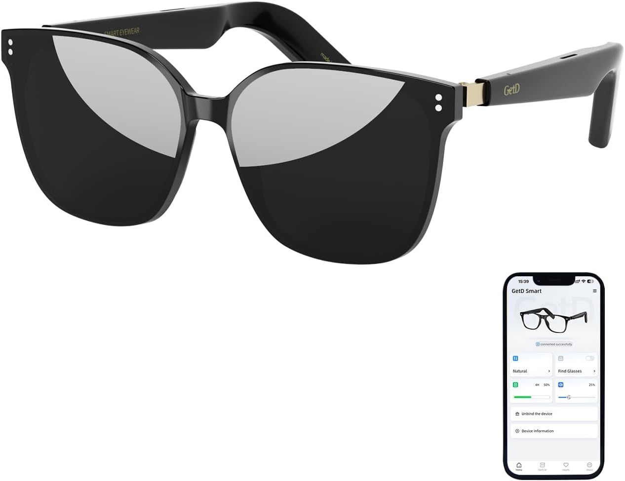 Smart Sunglasses, Cateye Polarized Lens Bluetooth Glasses for Women and Men with Speaker, Music Glasses AI Translator, 11H Battery Life, Voice Control, Smart Eyewear for Travel Driving Meeting