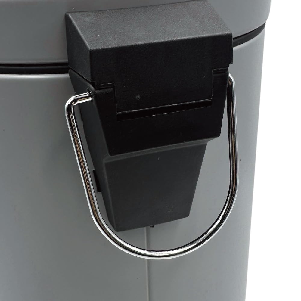 PALUPLUS Cestino da Bagno in Metallo con Coperchio, Misura 20,5x28 cm e Capacità 5 Litri, Pedale Apertura Automatica, Pattumiera con Secchio Estraibile per salviette, cosmetici -5271 (Grigio)