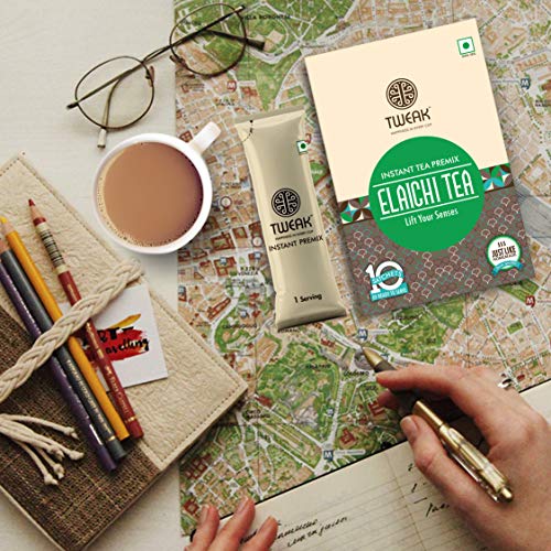 Image of Tweak Instant Tea Premix Masala and Elaichi Tea Sachet Combo (20 Sachets) |Desi Indian Chai Tea Premix Powder | (16g X 10 Sachets in One Pack) (Pack of 2, Masala Chai + Elaichi Tea)