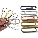 HAHIYO Paperclips 4' (100mm) Extra Large Paper Clips Sturdy Bright Assorted Colors Vinyl Coated...