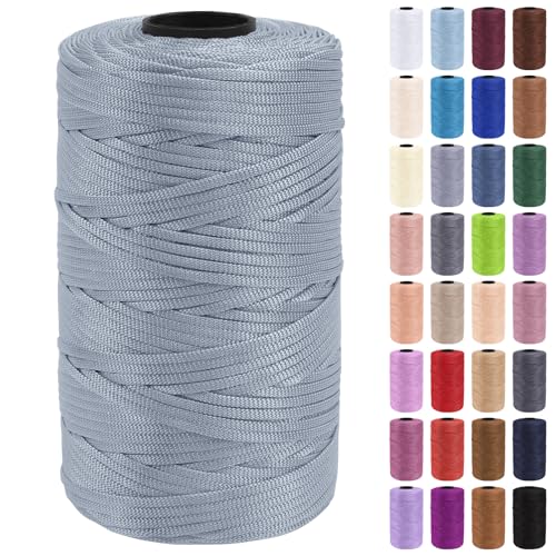 Uiopa Hilo Macrame 3mm x 200m Cuerda Macrame Polipropileno Plano Hilo de Ganchillo para Bolsos a Crochet, Bolso de Mano, Sombrero, Manualidades, Envolver Regalo, Proyecto de Bricolaje