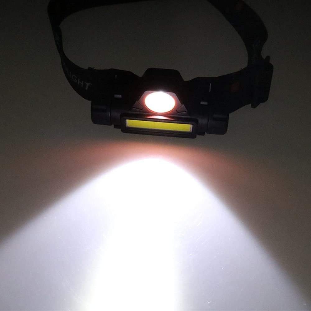 Latarka czołowa LED, Mini wielofunkcyjna mocna lampa czołowa Q5 + cob podwójna lampa magnes lampa robocza ładowanie USB konserwacja oświetlenie awaryjne