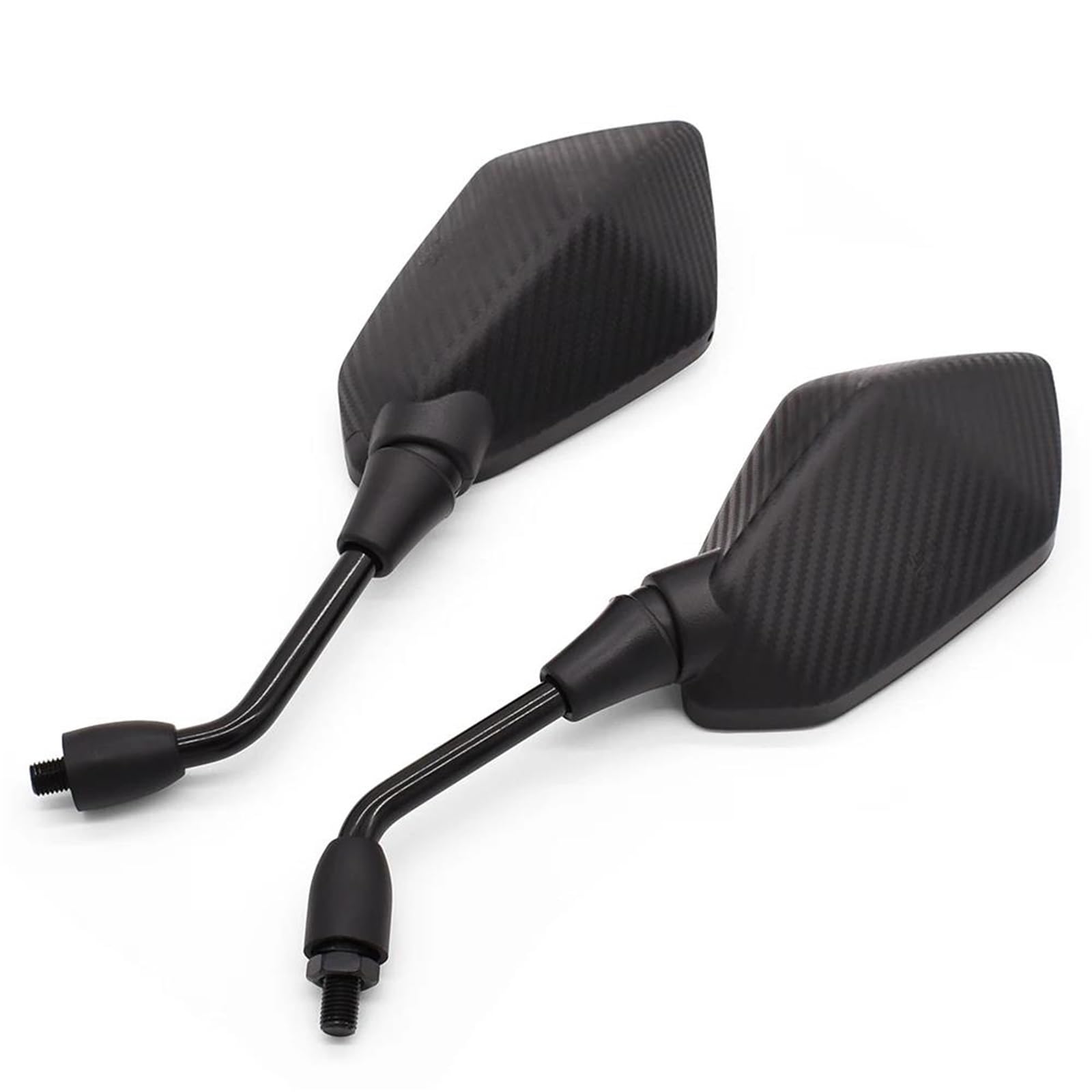 Espejo de manillar estilo fibra de carbono de 8/10 mm con soporte rígido para Kawasaki y PCX
