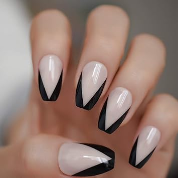 Coolnail Ballerina Nail Art Tips Beige Nude Black French False Coffin Nails Art Tips Flat Shape Full Cover Manicure Press On Fake Nail Buy Online At Best Price In Uae Amazon Ae