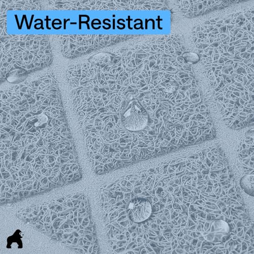 Image of Gorilla Grip Durable Cat Litter Mat (35x23), XL Jumbo, No Phthalate, Water Resistant, Traps Litter from Box and Cats, Scatter Control, Soft on Kitty Paws, Easy Clean Mats (Light Blue)