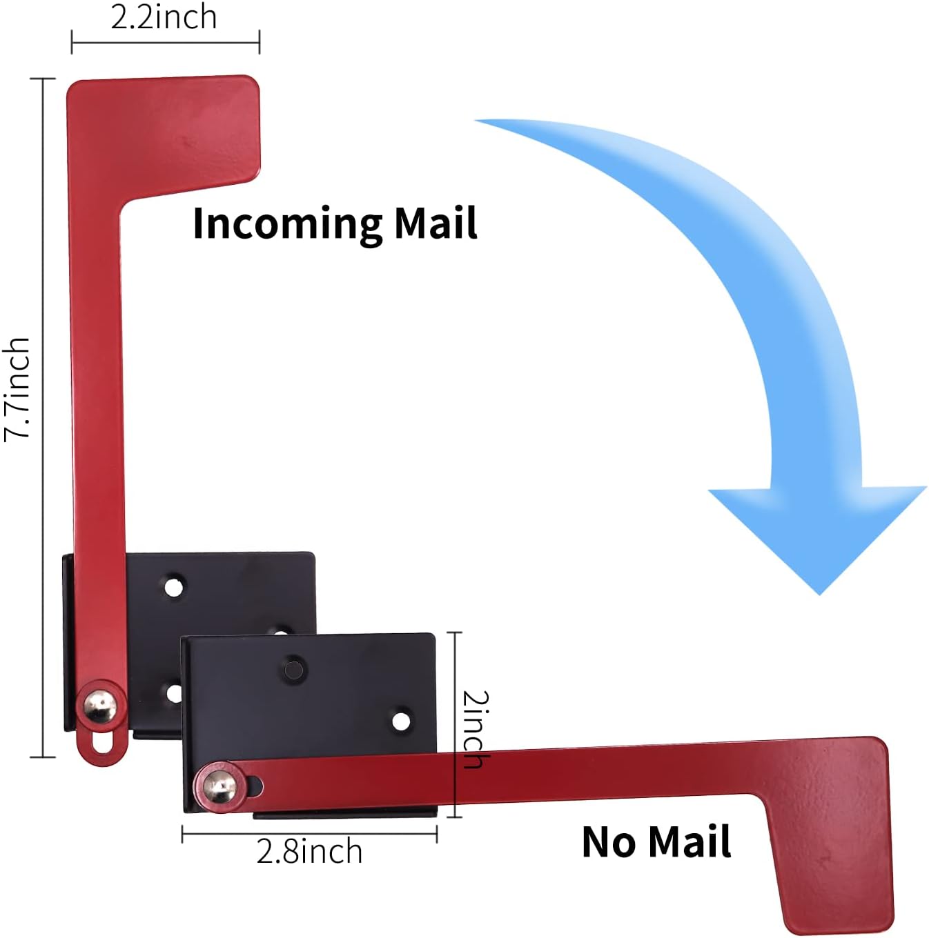 Professional Multi-Directional Mailbox Flag - Galvanized Steel Replacement Flag Kit - Tool Free Installation - Suitable for Wall-Mount and Post-Mount Mailboxes - Made of Heavy Duty Metal Material