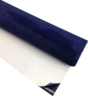 Envoltura de Tela de Ante para Interior de Coche, 20 x 30 cm, autoadhesiva y elástica, Color Azul Oscuro