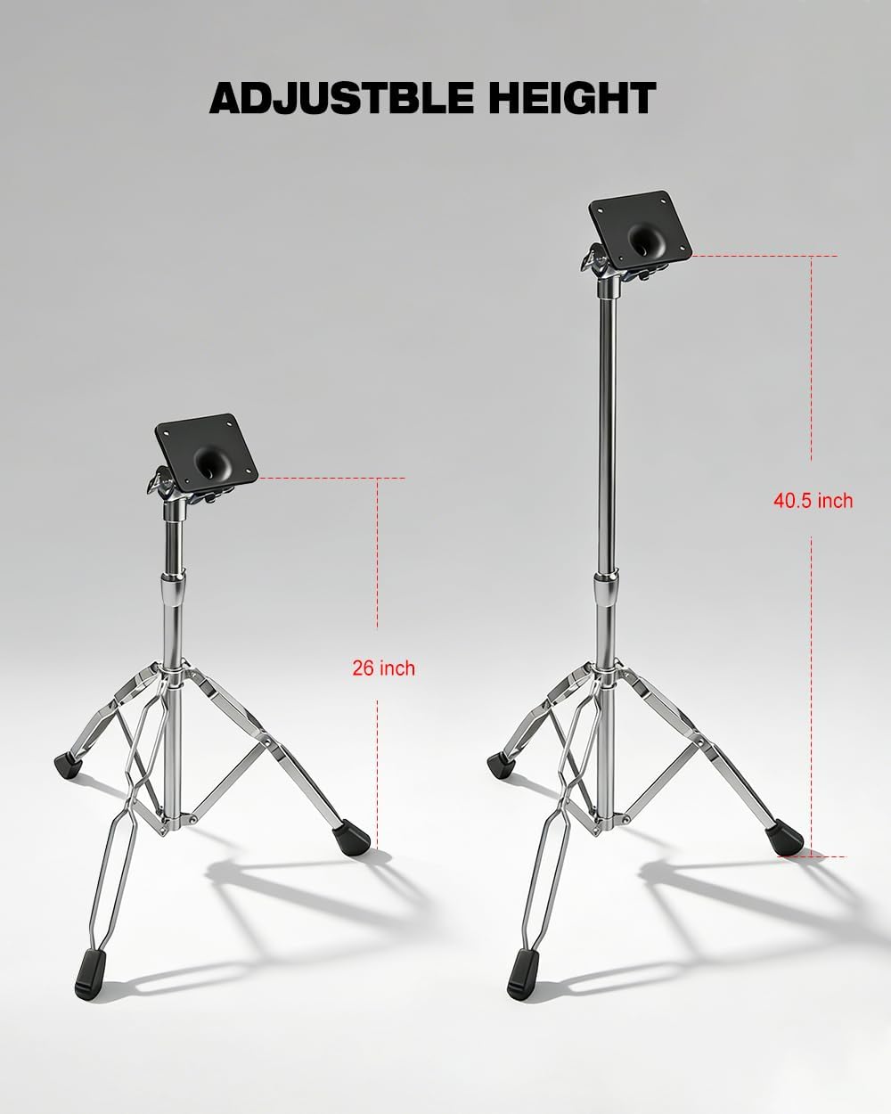 PPS101 Electronic Mounting Stand With Module Mount Plate, Double Braced Drum Pad Stand For Sample Pad/Multipad/Electric Drum Module, Chrome