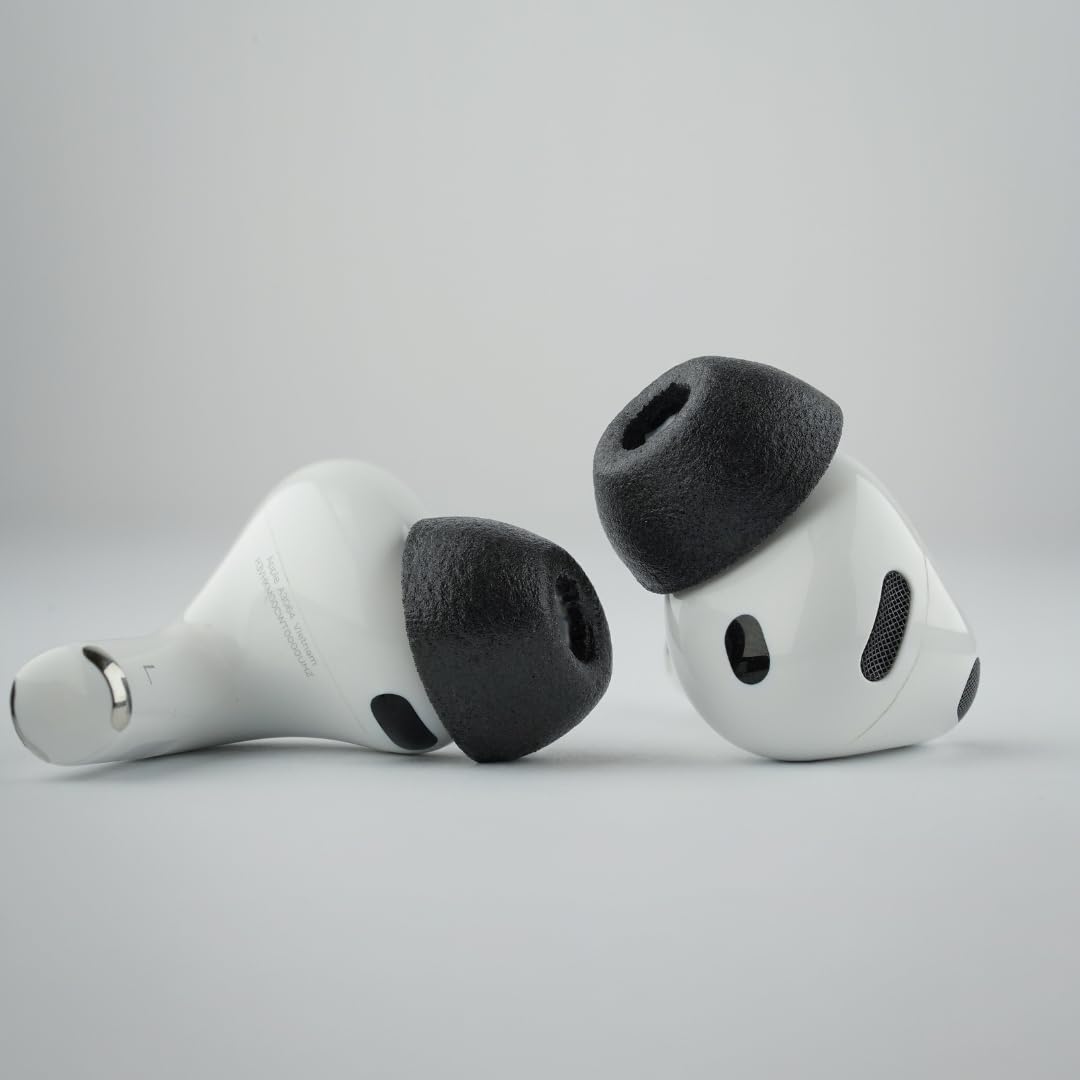 Comply TrueGrip MAX wymienne zatyczki do uszu z pianki z pamięcią kształtu do Apple AirPods Pro (3 generacji), technologia SmartSkin, doskonała izolacja akustyczna, czarne, sortowane S/M/L, 3 pary