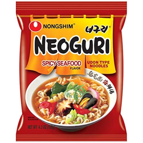 Nongshim Neoguri Spicy Seafood with Udon-Style Noodle, 4.2 Ounce (Pack of 10)