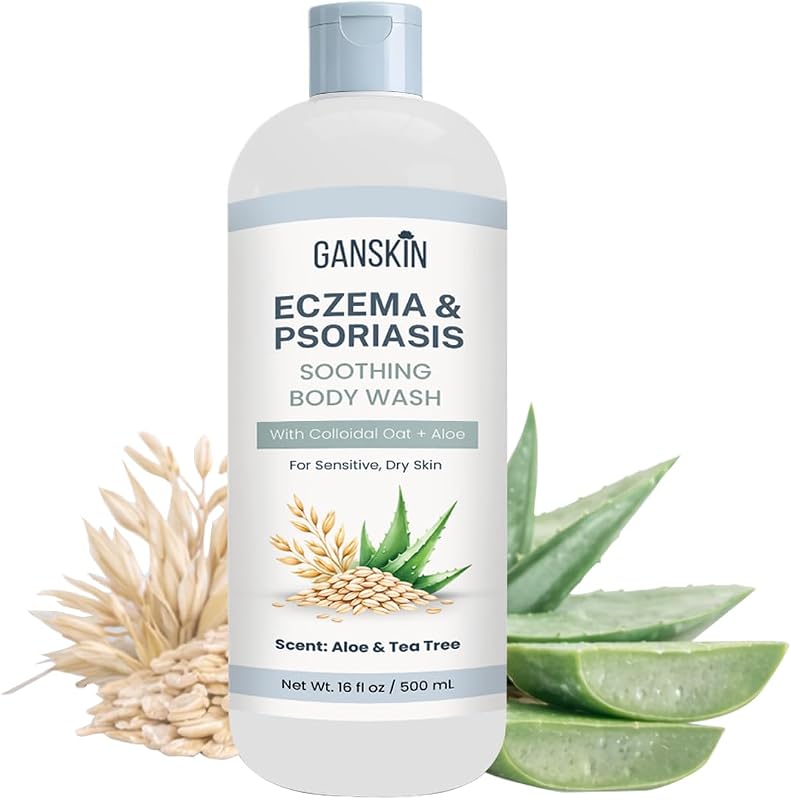 Sabonete líquido corporal Ganskin com aveia coloidal, aloe vera, mel, calêndula e óleo de amêndoas