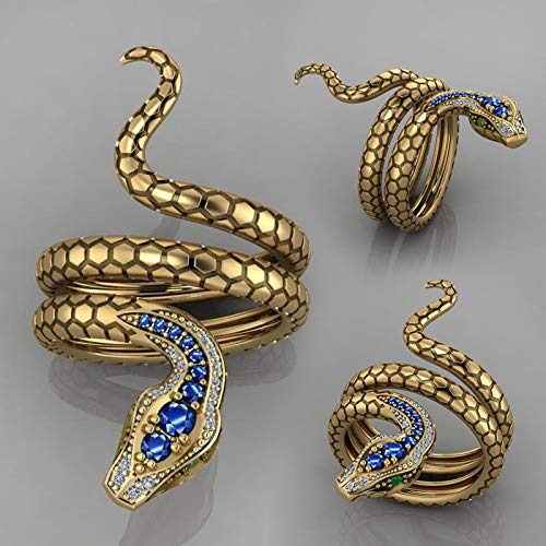 Amazon.com: LIOYSIUT Snake Ring for Men 925 Sterling Silver Blue