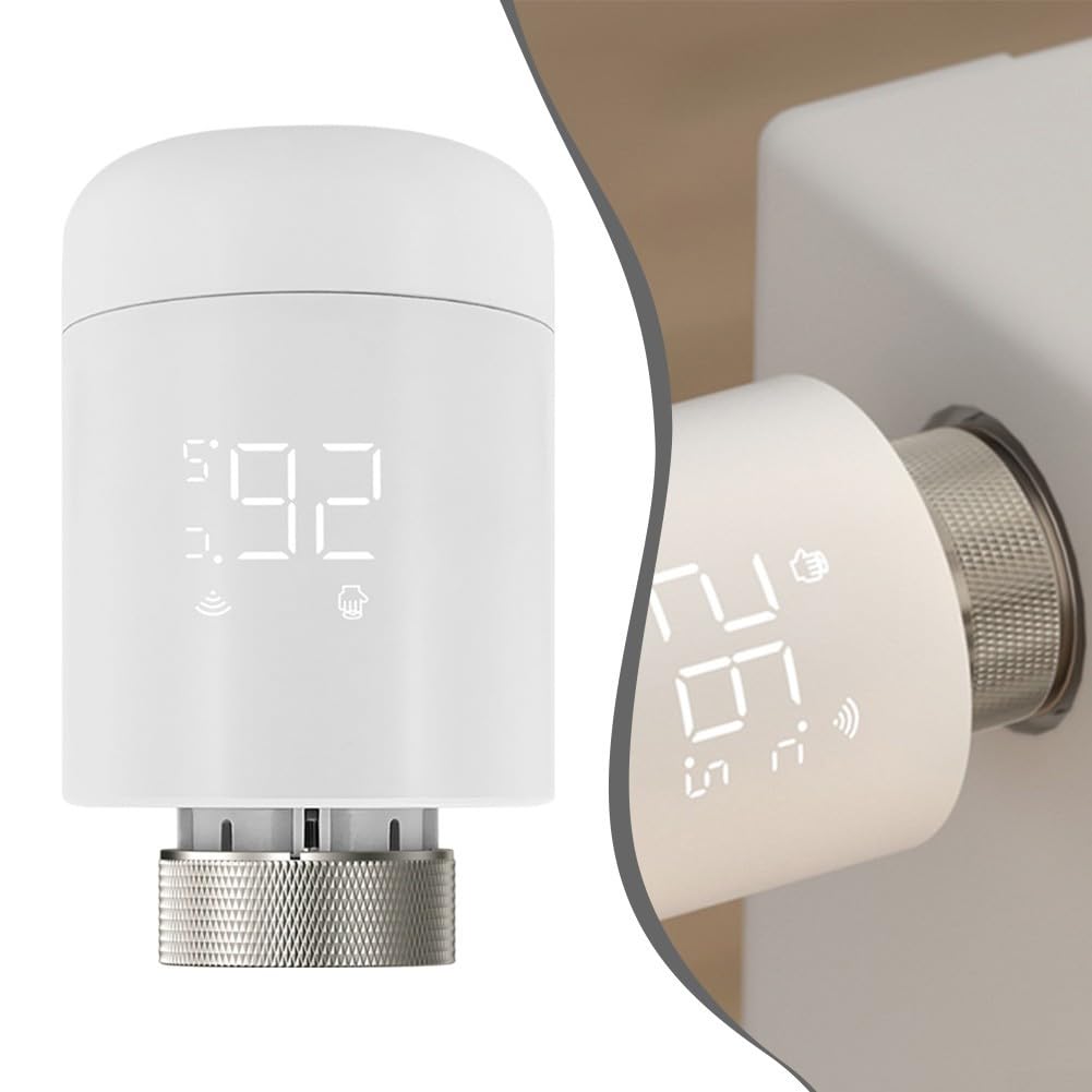 HpLive Valvola termostatica Wi-Fi intelligente, regolatore termosifone, valvola termostatica programmabile, 6 modalità di tempo, sicurezza bambini