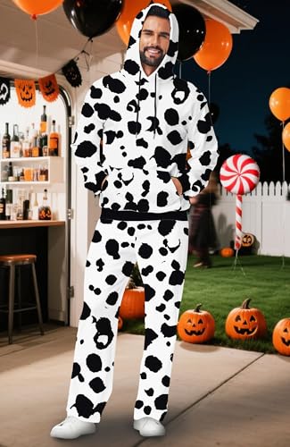 Mens Halloween Pumpkin Costume Pants Elastic Waist Skeleton Pants with Pockets4