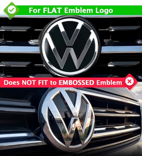 Image of IPG Decal Made for VW 2021 Passat Polo Tiguan Golf Rear /Front Emblem Logo Decals Stickers Set (4 Units) (Dark Brushed Aluminium)