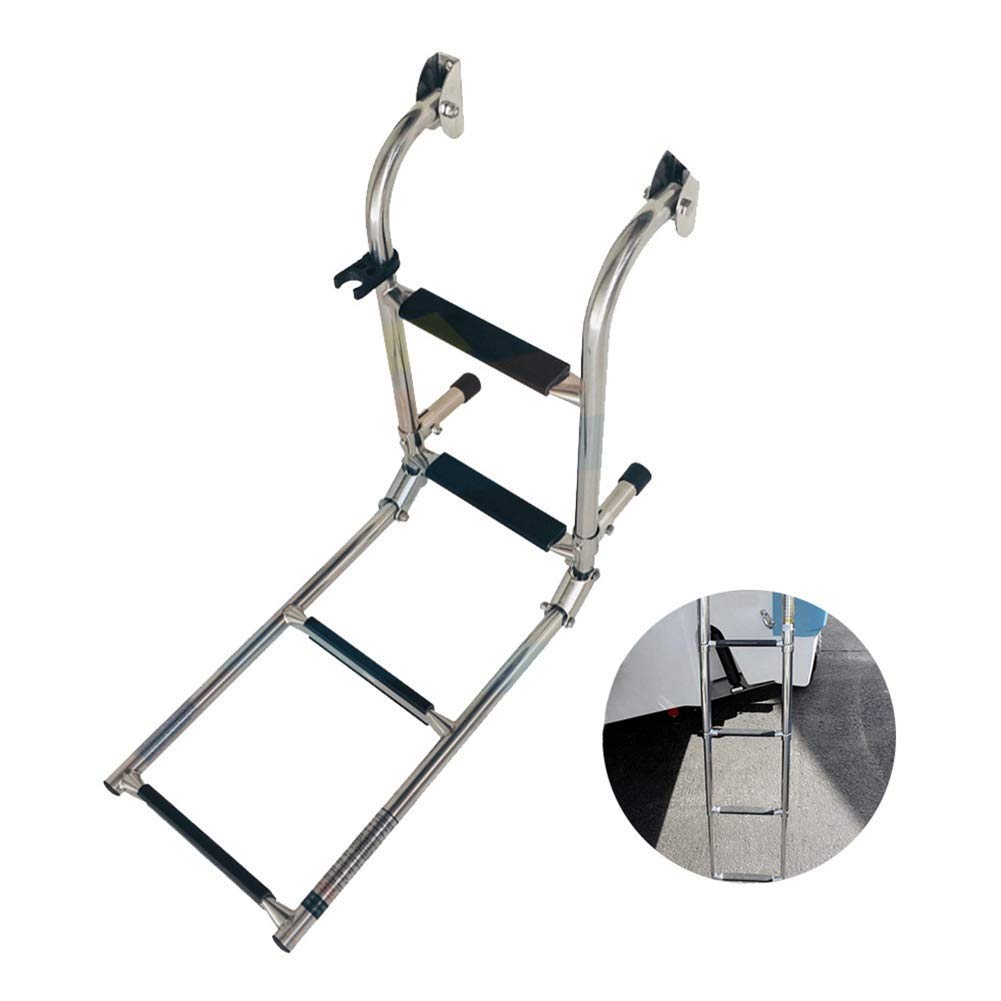 Buy Boat Ladder 4 Step Under Platform Telescoping Boat Ladder, Folding