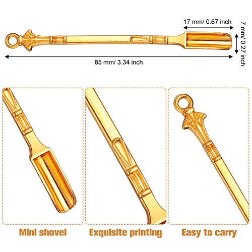Spoon Mini Shovel Medicine Spoon, Tableware Charm, Pendants Necklace Mini Shovel For Filling Vials With Herbs, Home Supply Necklace Spoon, Gold, Silver, Antique Brass, Black Gray (24 Pieces) #TOP2